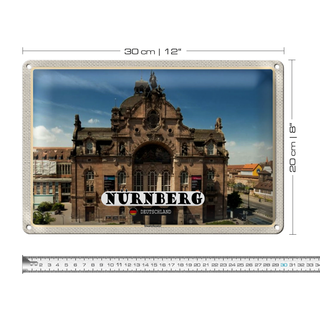 Blechschild Städte Nürnberg Staatstheater Gebäude 30x20cm