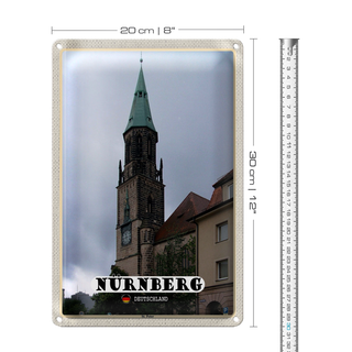 Blechschild Städte Nürnberg St. Peter Kirche 20x30cm