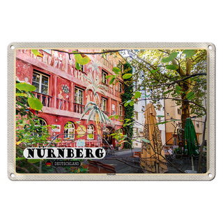 Blechschild Städte Nürnberg Südstadt Kunst Platz 30x20cm