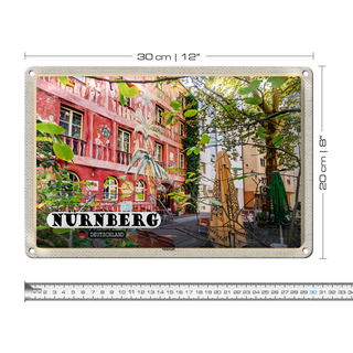 Blechschild Städte Nürnberg Südstadt Kunst Platz 30x20cm