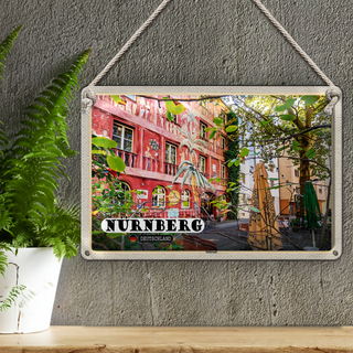 Blechschild Städte Nürnberg Südstadt Kunst Platz 30x20cm