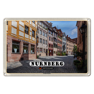 Blechschild Städte Nürnberg Weißgerbergasse 30x20cm