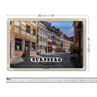 Blechschild Städte Nürnberg Weißgerbergasse 30x20cm
