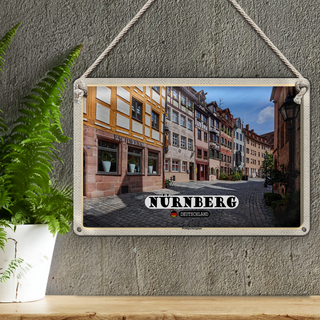 Blechschild Städte Nürnberg Weißgerbergasse 30x20cm