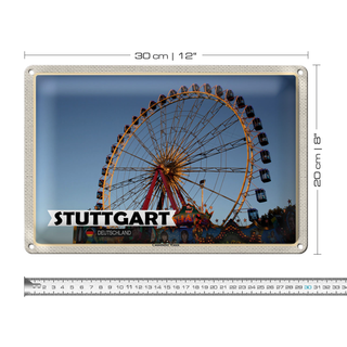 Blechschild Städte Stuttgart Cannstatter Wasen 30x20cm