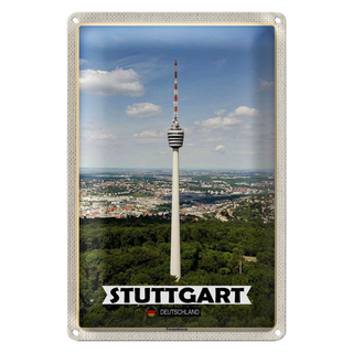 Blechschild Städte Stuttgart Fernsehturm Stadt 20x30cm
