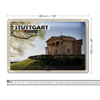 Blechschild Städte Stuttgart Grabkapelle Architektur 30x20cm