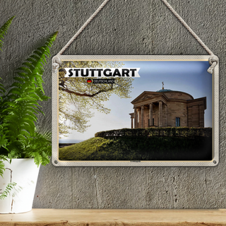 Blechschild Städte Stuttgart Grabkapelle Architektur 30x20cm