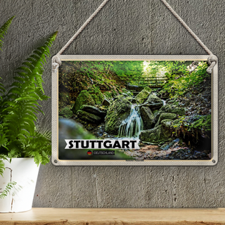 Blechschild Städte Stuttgart Heslach Wasserfälle 30x20cm
