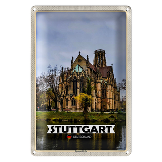 Blechschild Städte Stuttgart Johanneskirche 20x30cm