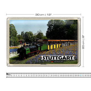 Blechschild Städte Stuttgart Killesbergbahn Park 30x20cm