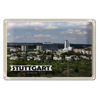 Blechschild Städte Stuttgart Möhringen Stadt Natur 30x20cm