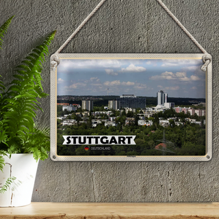 Blechschild Städte Stuttgart Möhringen Stadt Natur 30x20cm