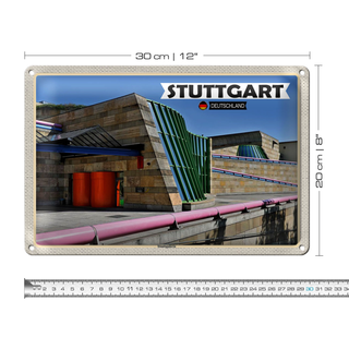 Blechschild Städte Stuttgart Staatsgalerie Architektur 30x20cm