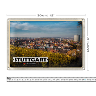Blechschild Städte Stuttgart Ost Altstadt Natur 30x20cm