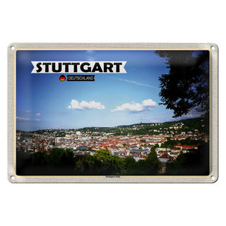 Blechschild Städte Ausblick auf Stuttgart Süd 30x20cm