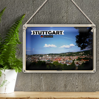 Blechschild Städte Ausblick auf Stuttgart Süd 30x20cm