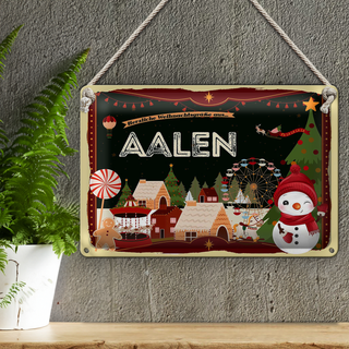 Blechschild Weihnachten Grüße AALEN 30x20cm