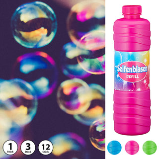 1/3/12x Seifenblasen Nachfüllflasche 950ml Refill Seifenblasenflüssigkeit Flasche Flüssigkeit