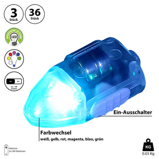 3/36x LED Ballonleuchten bunt Ballonlampe Leuchtballons Ballon Partyballons Beleuchtung Lichtball