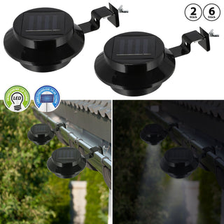 2/6x Solar Dachrinnenleuchte Set Dachrinnenbeleuchtung Lampe LED Leuchte Outdoorlicht