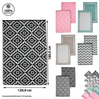 Teppich Outdoor Gr: 90x150cm/120x180cm Bodenmatte Außenbereich Garten Farb/Musterwahl
