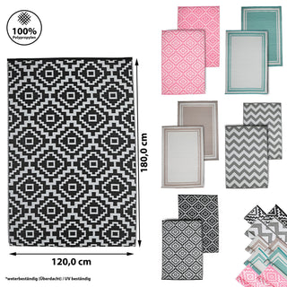 Teppich Outdoor Gr: 90x150cm/120x180cm Bodenmatte Außenbereich Garten Farb/Musterwahl