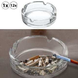 Glasaschenbecher Ø:10/12cm Glas Aschenbecher Ascher stapelbar Tischaschenbecher