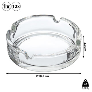 Glasaschenbecher Ø:10/12cm Glas Aschenbecher Ascher stapelbar Tischaschenbecher