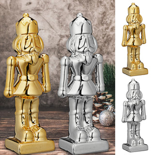 Deko Nussknacker Dolomit H19cm gold/silber Dekofigur Weihnachtsdekoration Figur Skulptur