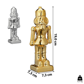 Deko Nussknacker Dolomit H19cm gold/silber Dekofigur Weihnachtsdekoration Figur Skulptur