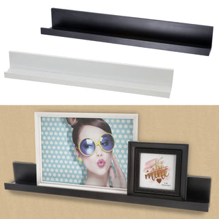 Bilderleiste weiß/schwarz 58cm MDF Leiste Brett Wandregal Regal Board Wandboard Schweberegal