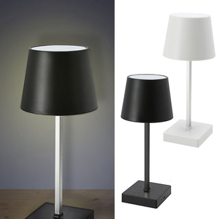 LED Tischleuchte weiß/schwarz batteriebetrieben 11x26cm Touchfunktion 3 Helligkeitsstufen Dekolampe Tischbeleuchtung