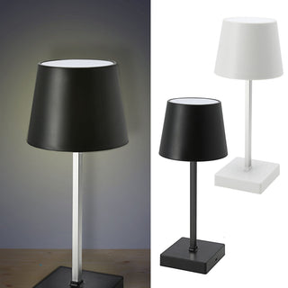 LED Tischleuchte weiß/schwarz batteriebetrieben 11x26cm Touchfunktion 3 Helligkeitsstufen Dekolampe Tischbeleuchtung