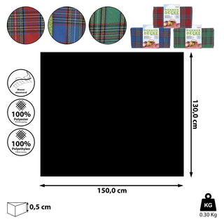 Picknickdecke Beschichtung wasserabweisend 150x130 rot/blau/grün Polyester Polyethylen Decke Karomuster rechteckig Outdoordecke