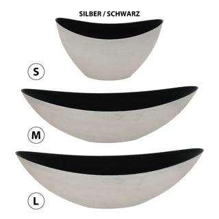 Deko Schale oval gold|silber/schwarz Größenwahl Kunststoff Pflanzschale Snackschale Obstschale
