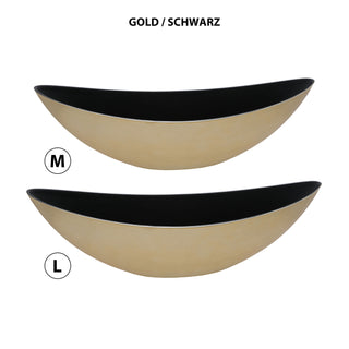 Deko Schale oval gold|silber/schwarz Größenwahl Kunststoff Pflanzschale Snackschale Obstschale