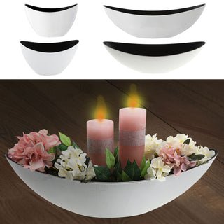 Deko Schale oval weiß/schwarz / Antikoptik Größenwahl Kunststoff Pflanzschale Snackschale Obstschale