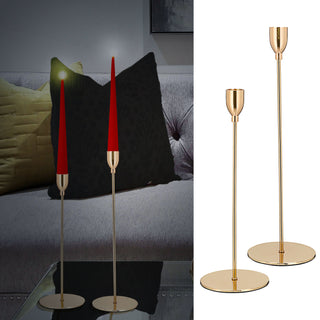 Kerzenständer Shiny Gold 28/33cm Eisen Kratzschutz Stabkerzenhalter Halter Metallständer Kerzenleuchter