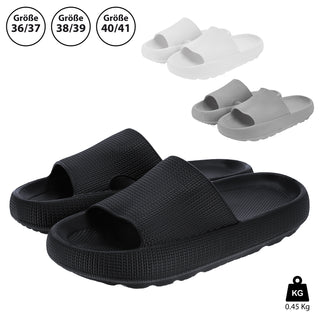Wolken Slipper weiß/grau/schwarz Größenwahl EVA Kunststoff antibakteriell Wolkenschuhe Hausschuhe Laufkomfort flexible Sohle gelenkschonend