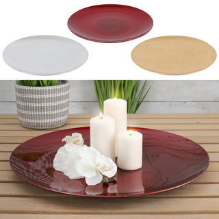 Dekoplatte PVC Ø47cm rot Glasureffekt Platzteller Teller Platte Serviertablett Tischdekoration