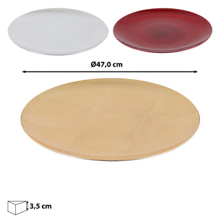 Dekoplatte PVC Ø47cm rot Glasureffekt Platzteller Teller Platte Serviertablett Tischdekoration