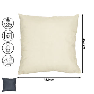 Outdoor Kissen grau 45x45x10cm Polyester 350g Füllung wasser- und schmutzabweisend Reißverschluss