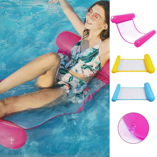 Wasserhängematte aufblasbar gelb/pink oder blau 100x70cm PVC belastbar bis 100 Kg Schwimmbett Hängematte Poolhängematte