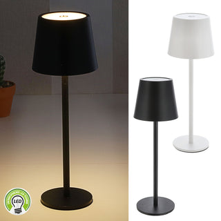 LED Tischleuchte weiß/schwarz 48 LEDs 9x26cm USB Ladefunktion Touchfunktion stufenlos dimmbar 3 Weißtöne 45 Lumen Tischbeleuchtung