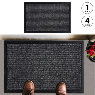 1/4x Fußmatte Läufer 40x60cm grau Polyamid Gummi Schmutzfangmatte Schmutzfänger Sauberlaufmatte Innen