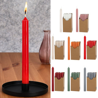 Stabkerze 20er Set weiß/creme/rosa/rubinrot/weinrot/grün/grau 2,1x22cm Paraffin Dekokerze Kerze Leuchterkerzen Wachskerze Echtwachs Brenndauer 7h