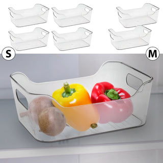 Organizer Kühlschrank Box Größe S 4er Set PET 20x14x8cm transparent Aufbewahrung Kühlschrankbox mit Eingriff
