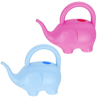 Gießkanne Elefant Kunststoff rosa/hellblau 24x20x12cm 1,5 Liter Kinder-Gießkanne Kanne Wasserkanne Gartenzubehör Motivkanne zum Gießen für Blumen