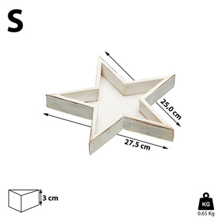 3er Set „Stern“ Dekoteller in 3 Größen creme antik Adventsteller Weihnachtstelle